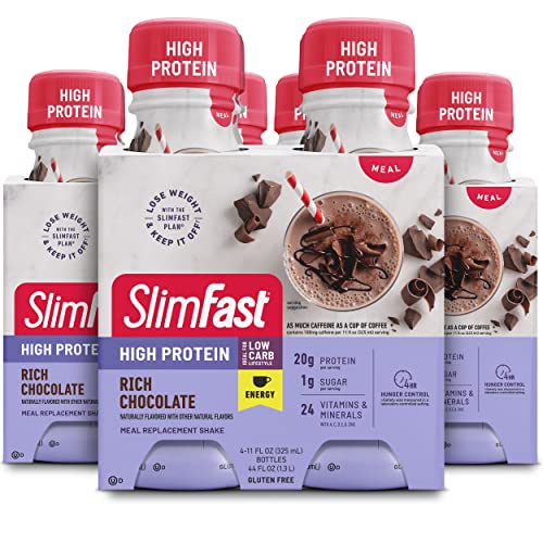 SlimFast Advanced Energy High Protein Meal Replacement Shake, Rich Chocolate, 20g SlimFastUS supplements