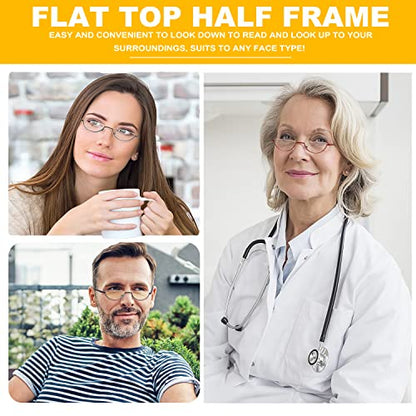 Yiwaeye 3 Pack Half Moon Reading Glasses Anti Blue Light UV, Half Frame Semi Lens Slim YiwaeyeUS supplements