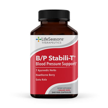 LifeSeasons B/P Stabili-T - Blood Pressure Support - Vitamin Supplement for Healthy Heart & Circulation - Ashwagandha, Arjuna & Hawthorn Berry - 240 Capsules LifeSeasonsAu supplements