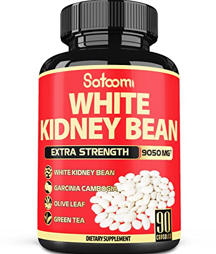 Pure White Kidney Bean Extract Capsules - 6 Herbal Ingredients 9050 mg Equivalent SatoomiUS supplements