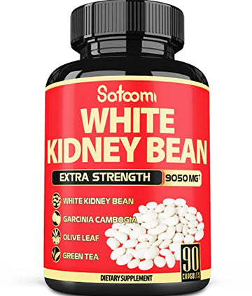 Pure White Kidney Bean Extract Capsules - 6 Herbal Ingredients 9050 mg Equivalent SatoomiUS supplements