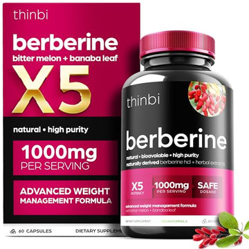 1000mg Berberine Supplement Capsules with Bitter Melon and Banaba Leaf - 30 Servings Artnaturals StoreUS supplements