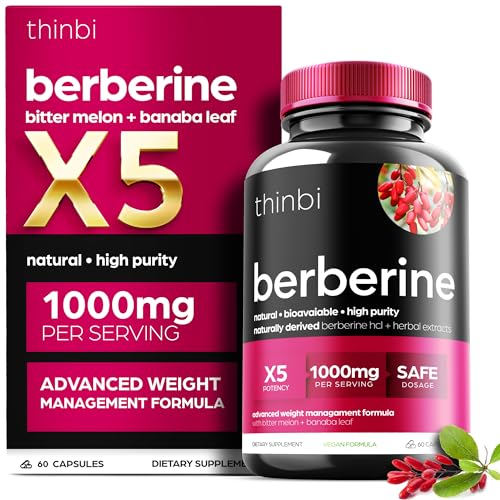 1000mg Berberine Supplement Capsules with Bitter Melon and Banaba Leaf - 30 Servings Artnaturals StoreUS supplements