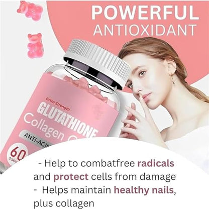 Glutathione Collagen Gummies,Glutathione Collagen Glow Gummies for Dark Spot,60 Pieces NNOVATUS supplements