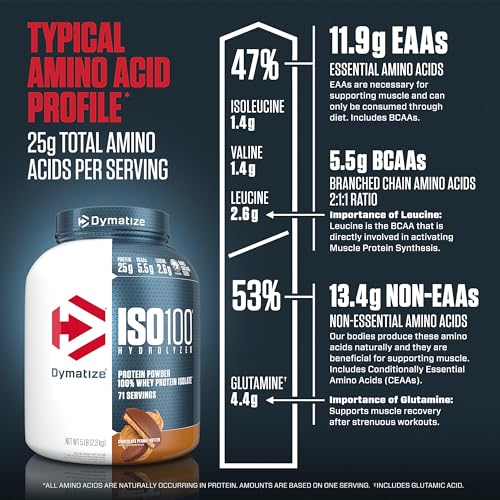 Dymatize ISO 100 Whey Protein Powder with 25g of Hydrolyzed 100% Whey Isolate DymatizeUS supplements