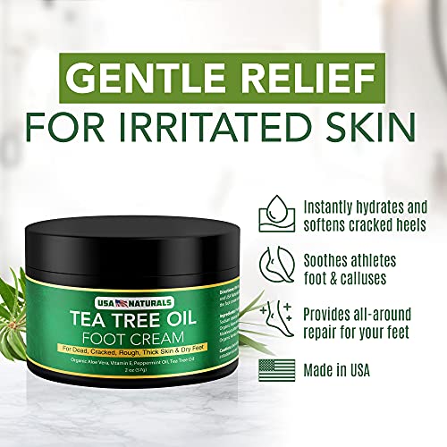 Tea Tree Oil Foot Cream For Dry Cracked Heels Repair - Natural Foot Cream For Dry Cracke USA NaturalsUS supplements