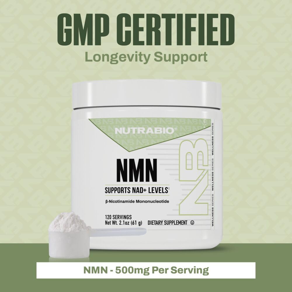 NutraBio NMN - NAD Supplement, Longevity Support, Boost NAD Levels, Increase Cellular Energy, Brain Health, Healthy Aging- 120 Servings NutraBioAu supplements