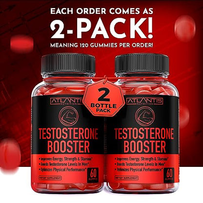 Testosterone Booster For Men Gummies - Enhances Strength & Stamina - Optimizes Physical Atlantis NutritionUS supplements