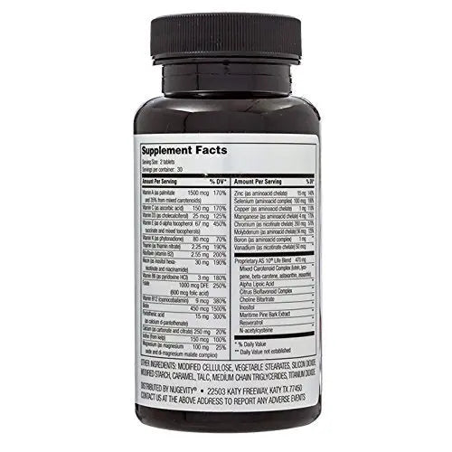 Nugevity AS 10® Life – Stress, Immune Support and Anti Aging Supplement - Multivitamin and Antioxidants Tablet, Resveratrol, Alpha Lipoic Acid NugevityAu supplements