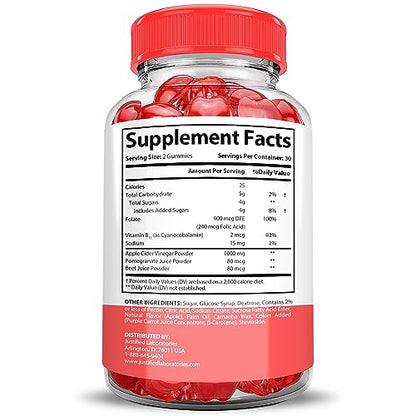 Justified Laboratories Keto Bites Keto ACV Gummies 1000MG Vegan Non GMO with Pomegranate Justified LaboratoriesUS supplements