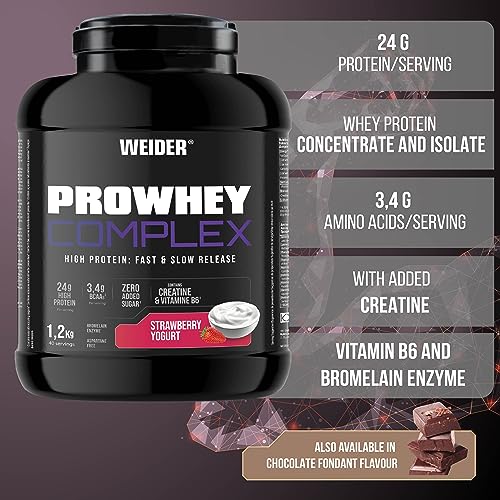 Weider ProWhey Complex (1,2kg) Strawberry-Yogurt Flavour. Formula Based on Whey Protein WeiderAu supplements