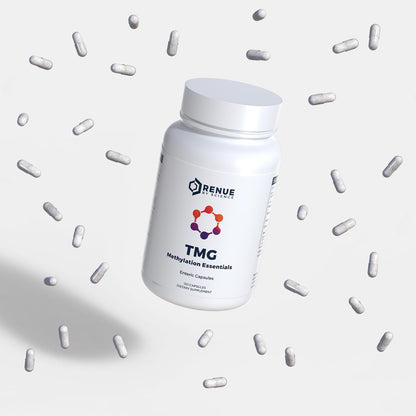 Renue By Science TMG | High Strength TMG Supplements | 120 Trimethylglycine Capsules - 900mg TMG per Serving with Vitamin B12 Vitamin B6 Folate & Zinc | Made in The USA & Third-Party Tested Renue By ScienceUS supplements