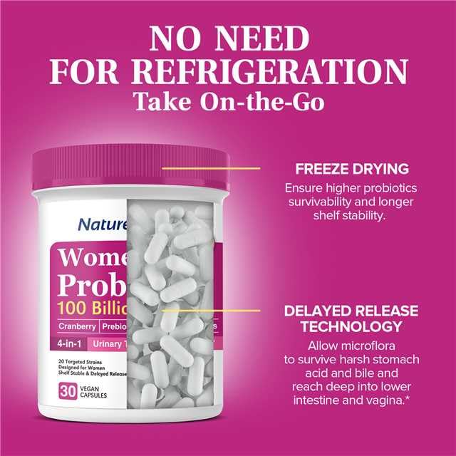 NatureMyst Women’s Probiotics 100 Billion, 20 Targeted Strains with Organic Cranberry NatureMystUS supplements