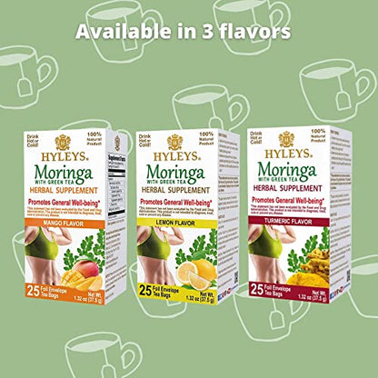 Hyleys Tea Moringa Oleifera with Mango Flavor - 25 Tea Bags (Miracle Tree Tea) HYLEYSUS supplements