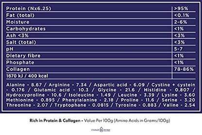 Clean & Pure Collagen Powder, Lab Tested Bovine Peptides with No or Zero Growth Hormones, Pesticides or Vet Meds - 400g Lean CaffeineUS supplements