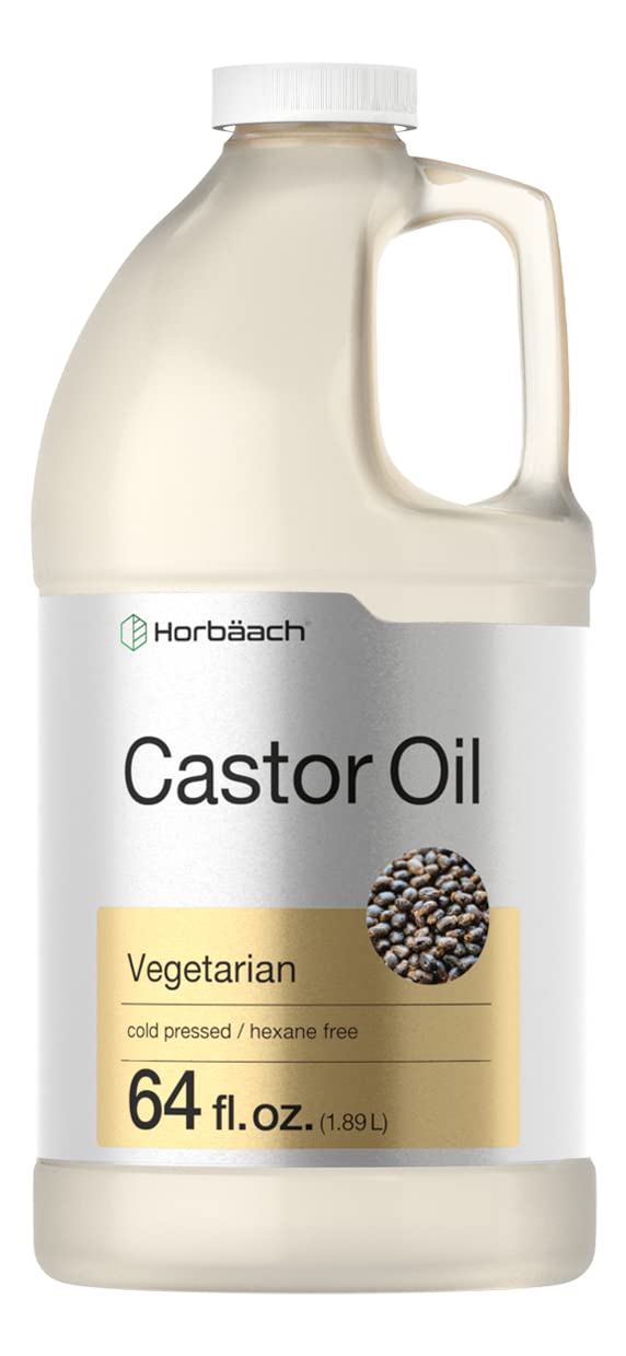 Castor Oil 64oz | for Hair Health, Eyelashes & Eyebrows | Hexane Free & Cold Pressed HorbäachAu supplements