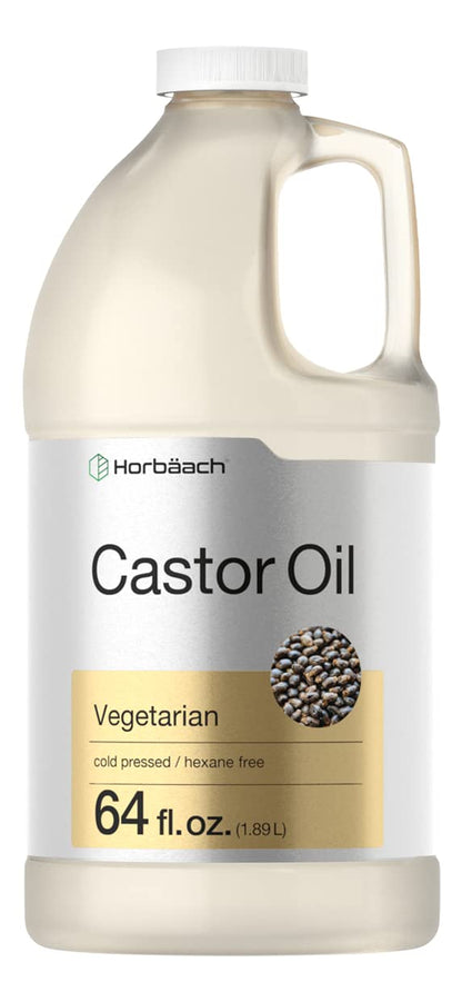Castor Oil 64oz | for Hair Health, Eyelashes & Eyebrows | Hexane Free & Cold Pressed HorbäachUS supplements