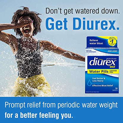Diurex Max Water Pills - Maximum Strength Caffeine Free Diuretic - Relieve Water Bloat - 24 Count DiurexUS supplements