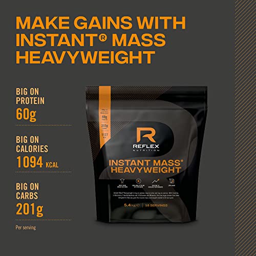 Reflex Nutrition Instant Mass Heavyweight, Mass Protein Powder, Over 1000 Calories Per Serving, 60g Protein Reflex NutritionAu supplements