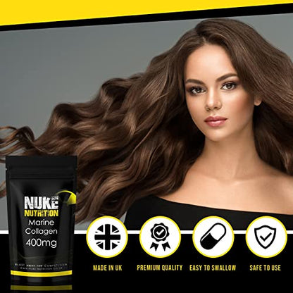 Nuke Nutrition Marine Collagen Capsules - 400mg - 60 Capsules - High Strength Collagen Nuke NutritionUS supplements