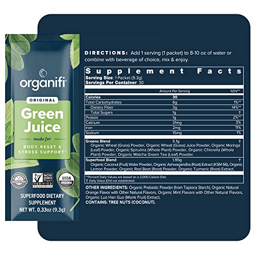 Organifi: GO Packs - Green Juice - Organic Superfood Supplement Powder - 30 Count OrganifiUS supplements