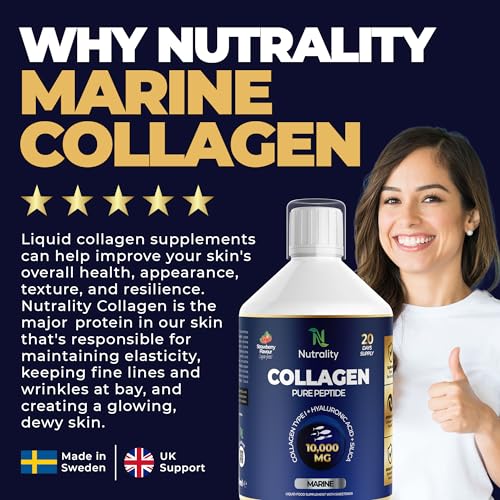 Nutrality Marine Collagen Sugar Free Liquid | Peptides, Hyaluronic Acid, Silica, Biotin, 10000mg Type 1 NutralityUS supplements