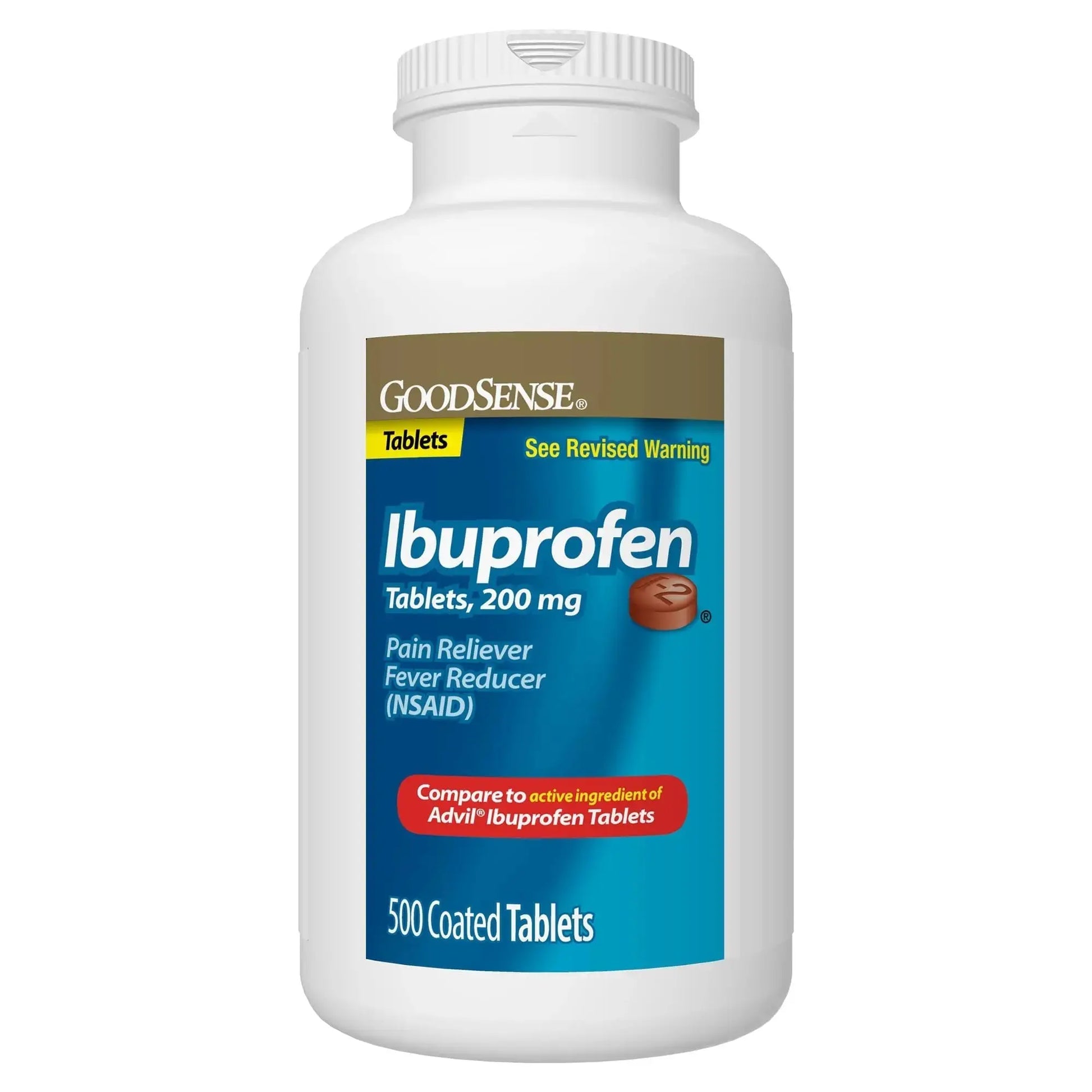 GoodSense Ibuprofen Tablets - 200 mg - Fever Reducer & Pain Relief for Body Aches, Headache, Arthritis Pain, Menstrual Cramps, 500 Count GoodSenseAu supplements