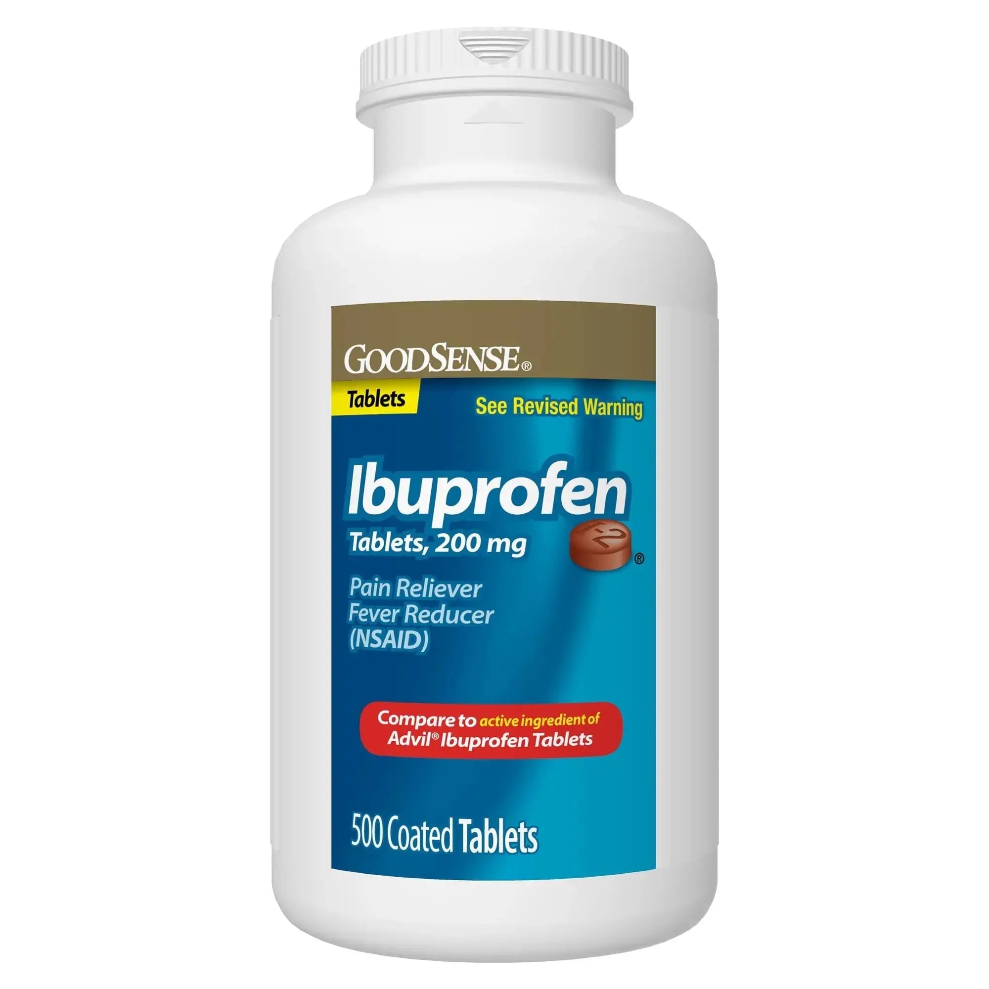 GoodSense Ibuprofen Tablets - 200 mg - Fever Reducer & Pain Relief for Body Aches, Headache, Arthritis Pain, Menstrual Cramps, 500 Count GoodSenseAu supplements
