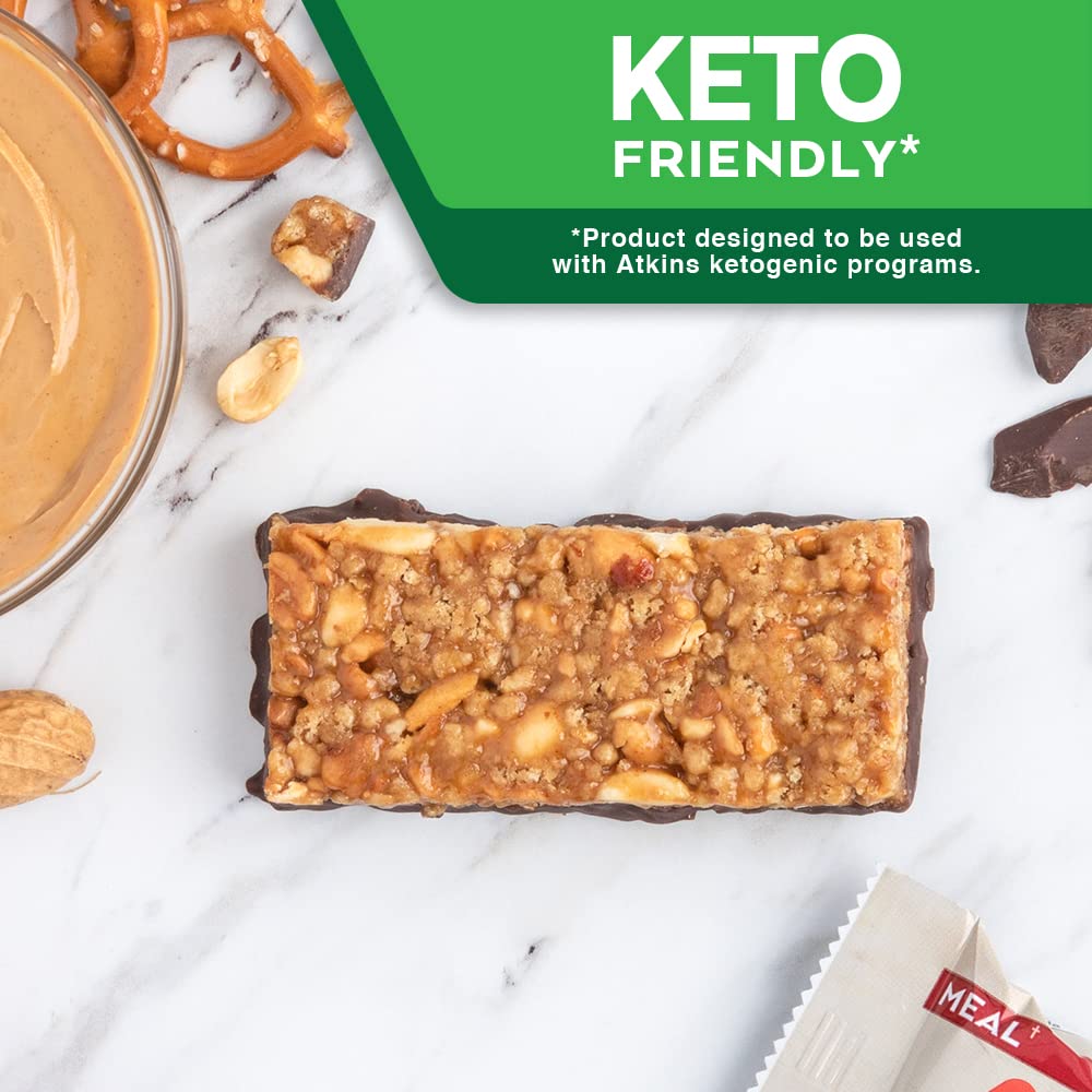 Atkins Chocolate Peanut Butter Pretzel Protein Meal Bar, High Fiber, 16g Protein, 1g Sugar AtkinsUS supplements