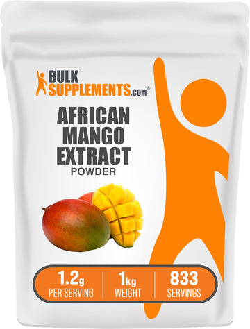 BulkSupplements.com African Mango Extract Powder - Irvingia Gabonensis, African Mango Powder - Gluten Free, 1.2g per Serving, 1kg (2.2 lbs) (Pack of 1) BulkSupplementsAu supplements