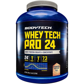 BODYTECH Whey Tech Pro 24 Protein Powder - Protein Enzyme Blend with BCAA's to Fuel BODYTECHUS supplements