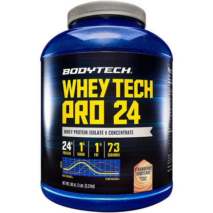 BODYTECH Whey Tech Pro 24 Protein Powder - Protein Enzyme Blend with BCAA's to Fuel BODYTECHUS supplements