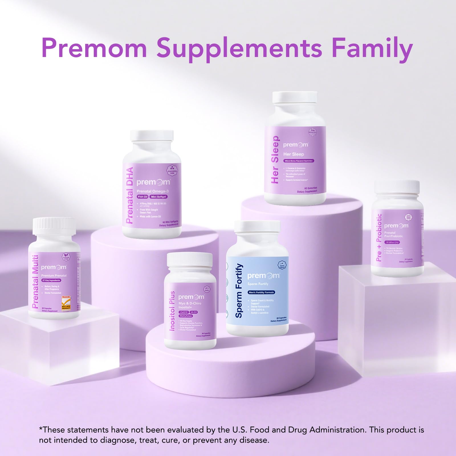 Premom Inositol Plus - 2000mg Myo-Inositol & 50mg D-Chiro Inositol, CoQ10, Folate & Vitamin D3-40:1 Ratio - Supports Hormonal Balance, Ovarian & Reproductive Health - 30 Day Supply PremomAu supplements