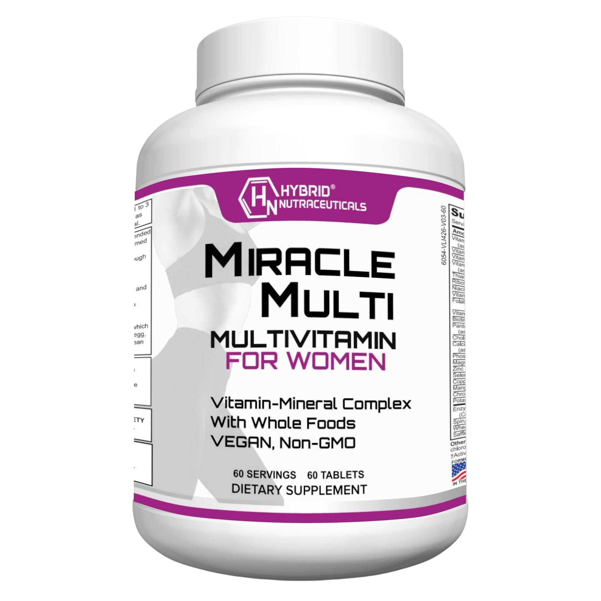 Hybrid Nutraceuticals MiracleMulti Women Multivitamin with Probiotics, Biotin, Folic Acid, Enzymes + Fruit & Vegetable Blend - Immune Support, Heart Health, Energy: 60 Servings (Non-GMO) Hybrid NutraceuticalsAu supplements
