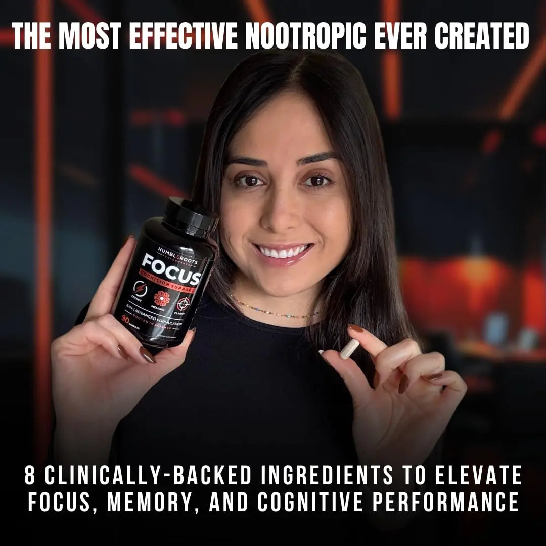 FOCUS + THINK Nootropic Brain Supplement Bundle - Energy, Memory & Focus Support - Caffeine + Caffeine-Free Cognitive Stack with Lion's Mane, Bacopa, Citicoline & L-Theanine - 2 Bottles (90 + 90 Capsu HUMBLEROOTS PERFORMANCEnz supplements