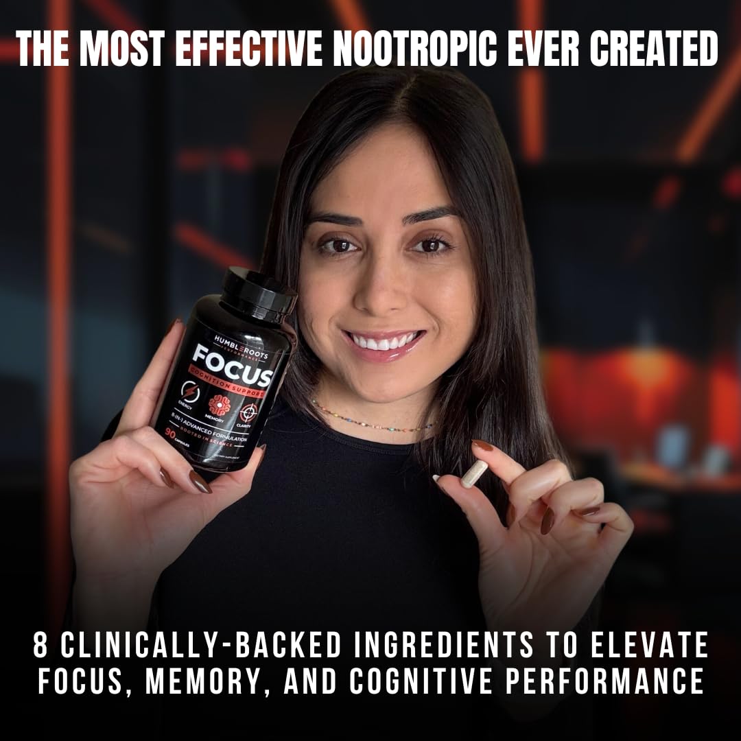 Advanced Nootropic Brain Supplement for Energy, Memory, & Focus | Lion's Mane, Caffeine, L-Theanine, and 5 Additional All-Natural Ingredients to Improve Cognitive Health (90 Capsules) HUMBLEROOTS PERFORMANCEAu supplements