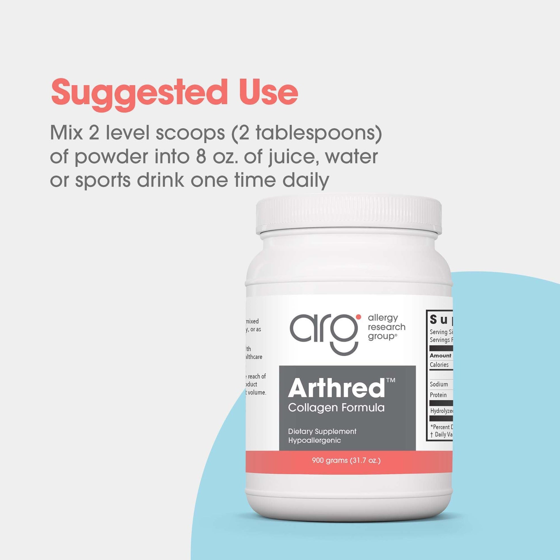 Allergy Research Group Collagen Powder for Men & Women - Collagen Peptides, Arthred Supplement, Bovine Sourced, Arthred Powder, Collagen Formula, Hydrolyzed Collagen - 31.7 Oz Allergy Research GroupAu supplements