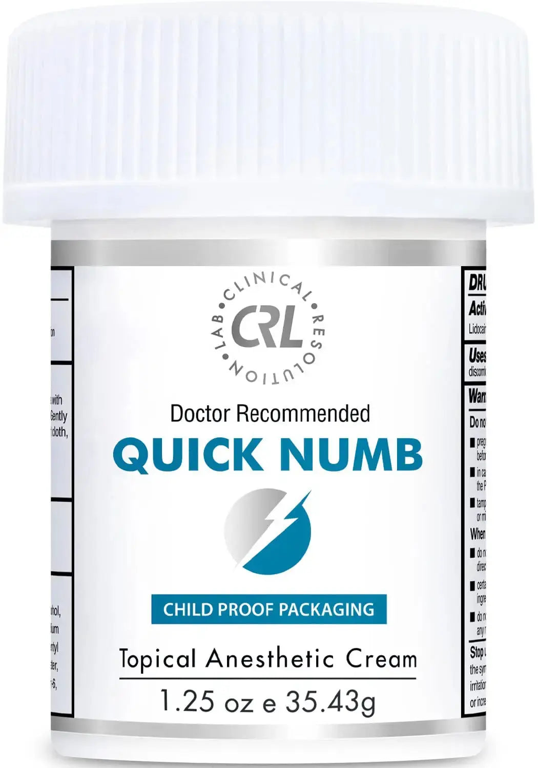 Quick Numb 5% Lidocaine Cream Maximum Strength Liposomal, Fast Itch Burn Pain Relief Cream with Aloe Allantoin Vitamin E, Gentle on Skin Support Healing Hemorrhoid Treatment 1.25 oz Clinical ResolutionAu supplements