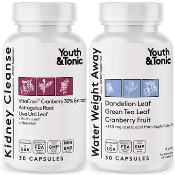 Youth & Tonic Daily Water Retention Pills for Kidney Cleanse Swelling and Excess Body Fluid Youth & TonicAu supplements