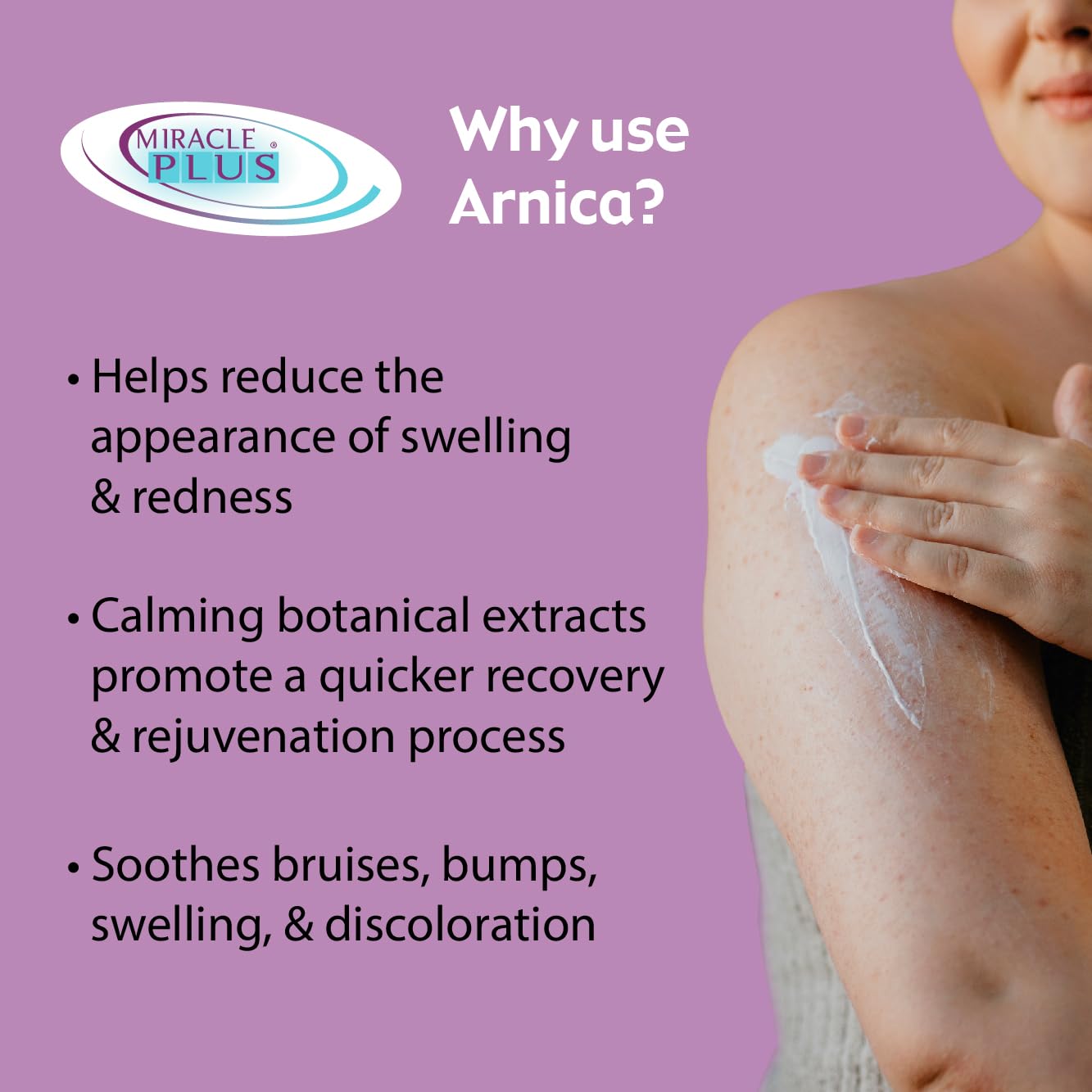 Miracle Plus Arnica Cream Extra Strength Bruise Relief Lotion For Bruising And Swelling On Skin | Arnica Gel, Vitamin K Cream, Skin Care | Moisturizing Bruise Formula With Horse Chestnut, 2-Pack Miracle PlusAu supplements
