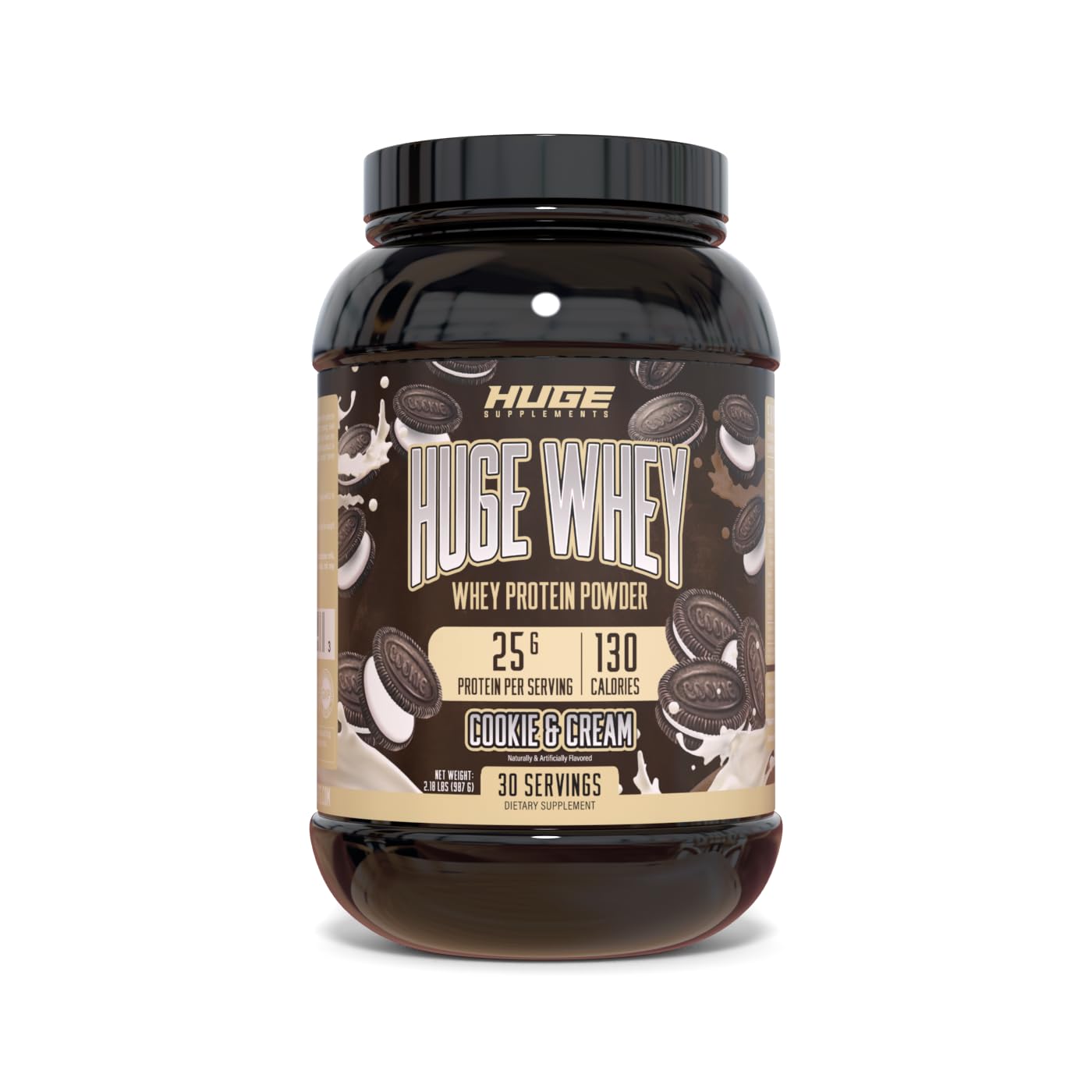 Huge Supplements Whey Protein Concentrate Powder, 25g Protein Per Serving, 5g BCAA Huge SupplementsUS supplements