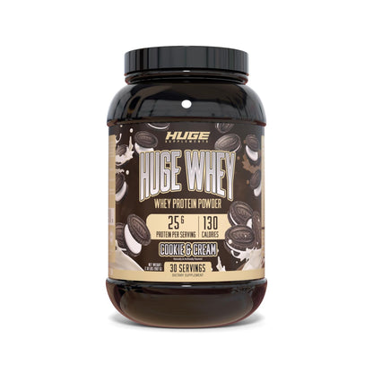 Huge Supplements Whey Protein Concentrate Powder, 25g Protein Per Serving, 5g BCAA Huge SupplementsUS supplements