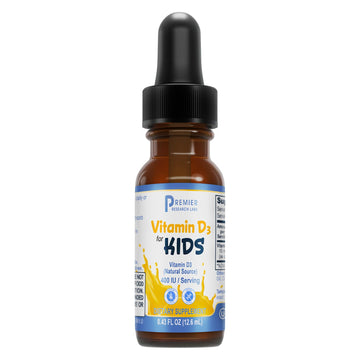 Premier Research Labs Vitamin D3 for Kids - Vitamin D Drops for Children, Kids Liquid Vitamin D, 400 IU Per Serving, Supports Healthy Brain Development - 0.43 fl oz Premier Research LabsAu supplements