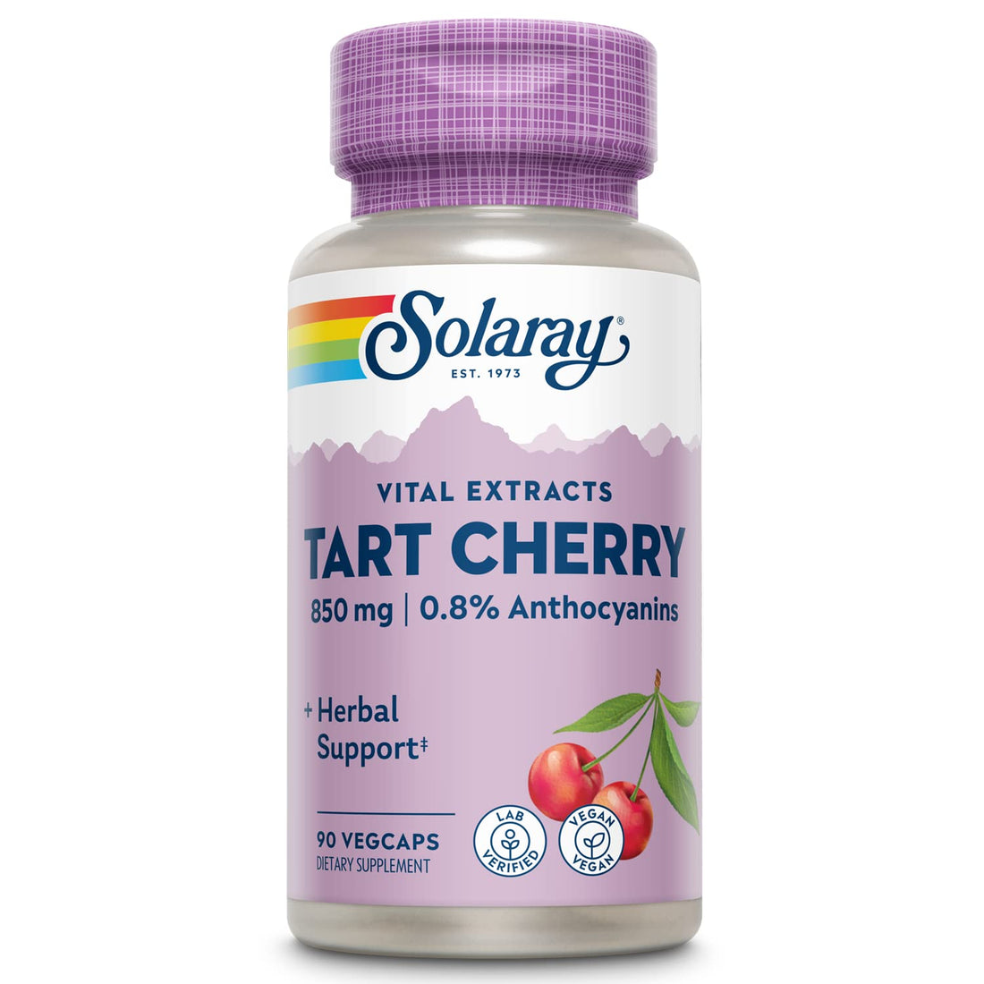 Solaray Tart Cherry Fruit Extract 850 mg - Tart Cherry Supplement with Antioxidants, Fruit Juice Extract with Flavonoids - 90 VegCaps SOLARAYAu supplements