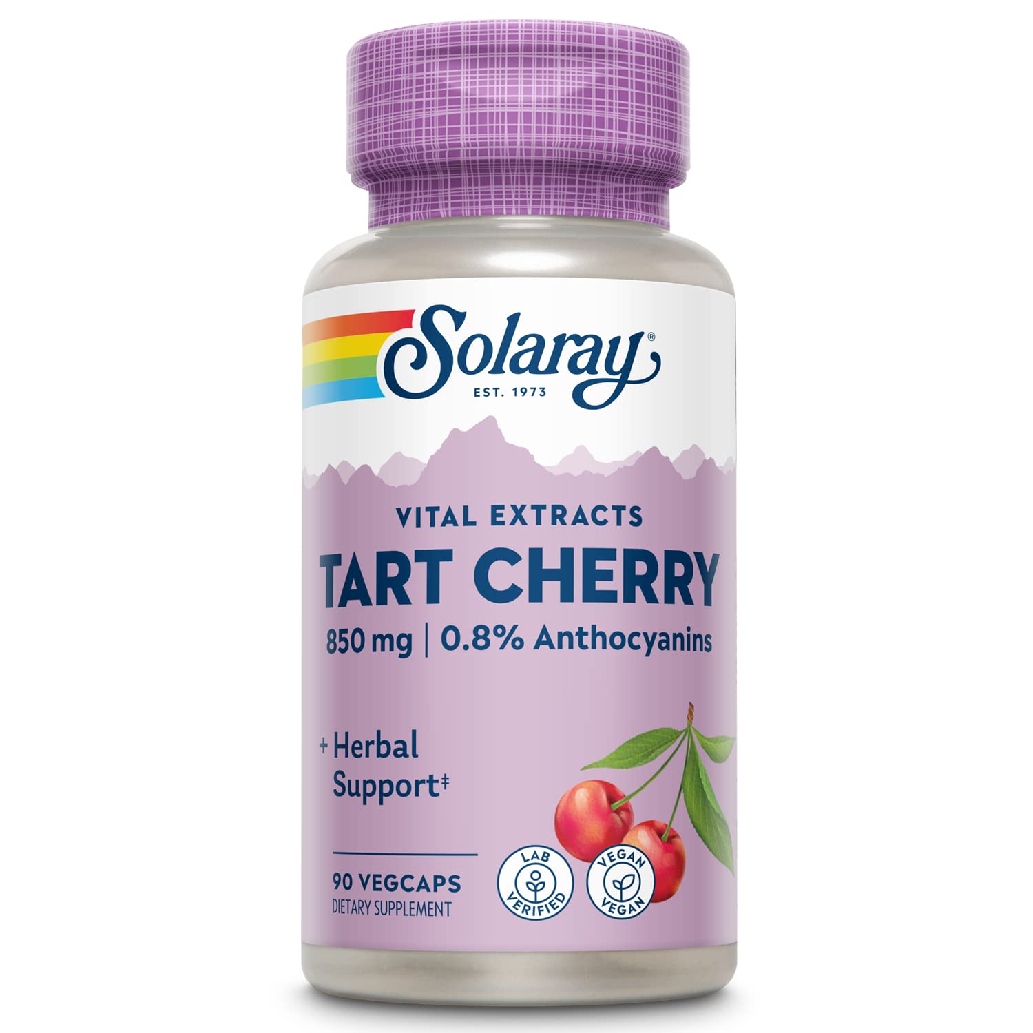 Solaray Tart Cherry Fruit Extract 850 mg - Tart Cherry Supplement with Antioxidants, Fruit Juice Extract with Flavonoids - 90 VegCaps SOLARAYAu supplements