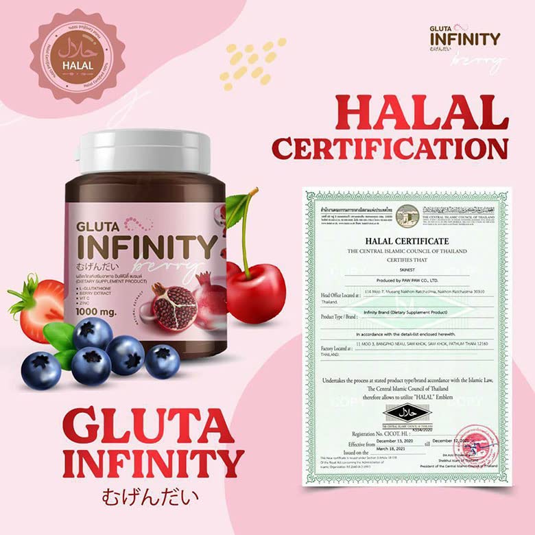 Gluta Infiniy 1000mg L-Glutathione Supplement Tripeptide Fish Collagen L-Glutamine Ascorbic Alizée SpaAu supplements