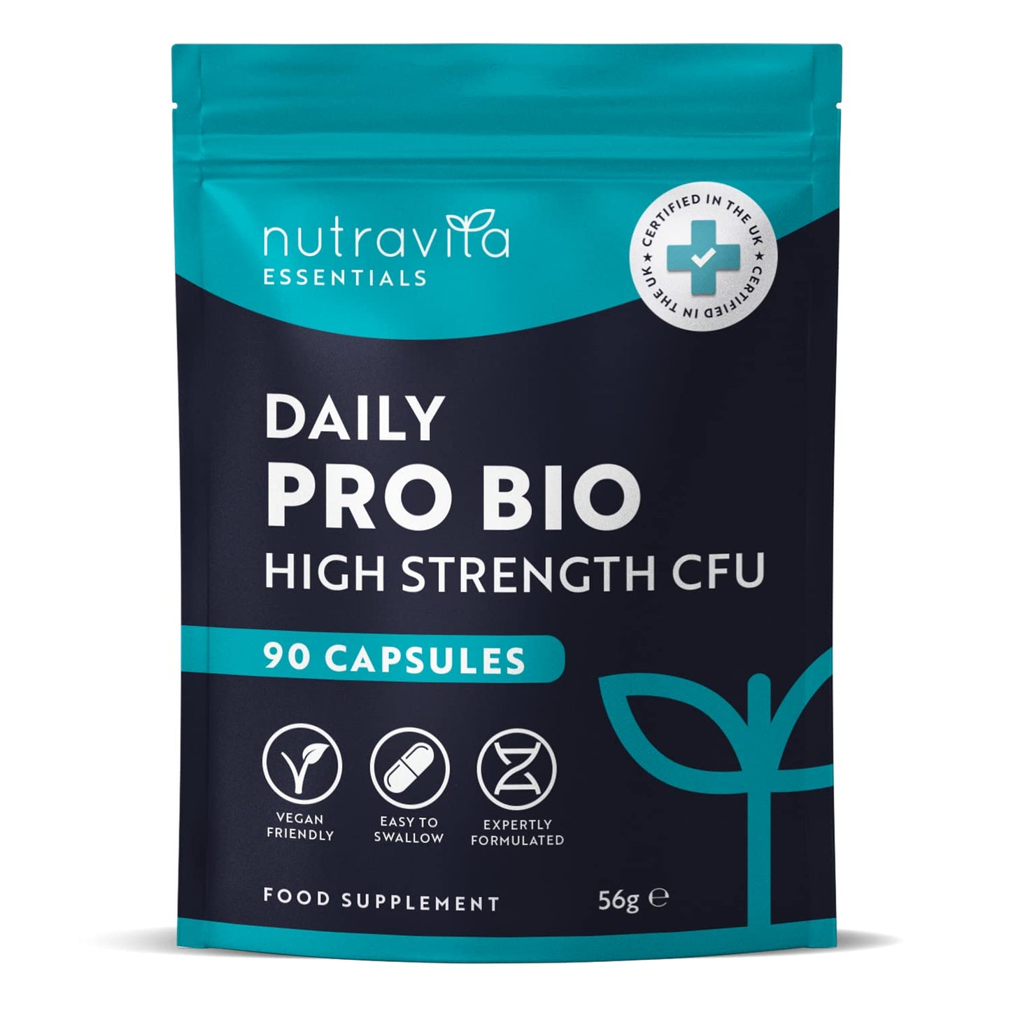 Probiotics for Gut Health - 90 Vegan Capsules (Not Tablets) for Bloating Relief NutravitaUS supplements