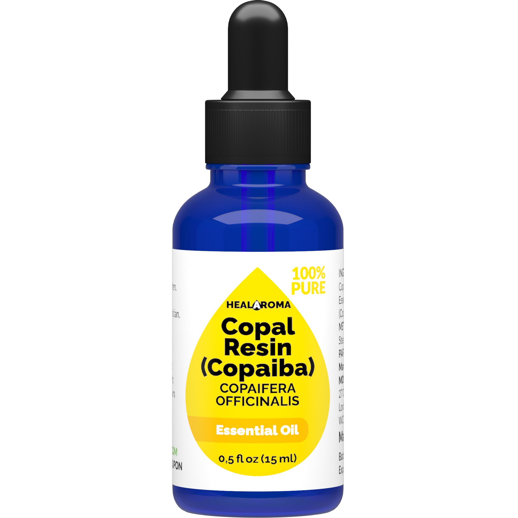 Copaiba - Copal Resin Essential Oil 15 ml - 0.5 oz - Pure & Natural - with Pipette Dropper MONOHERBAu supplements