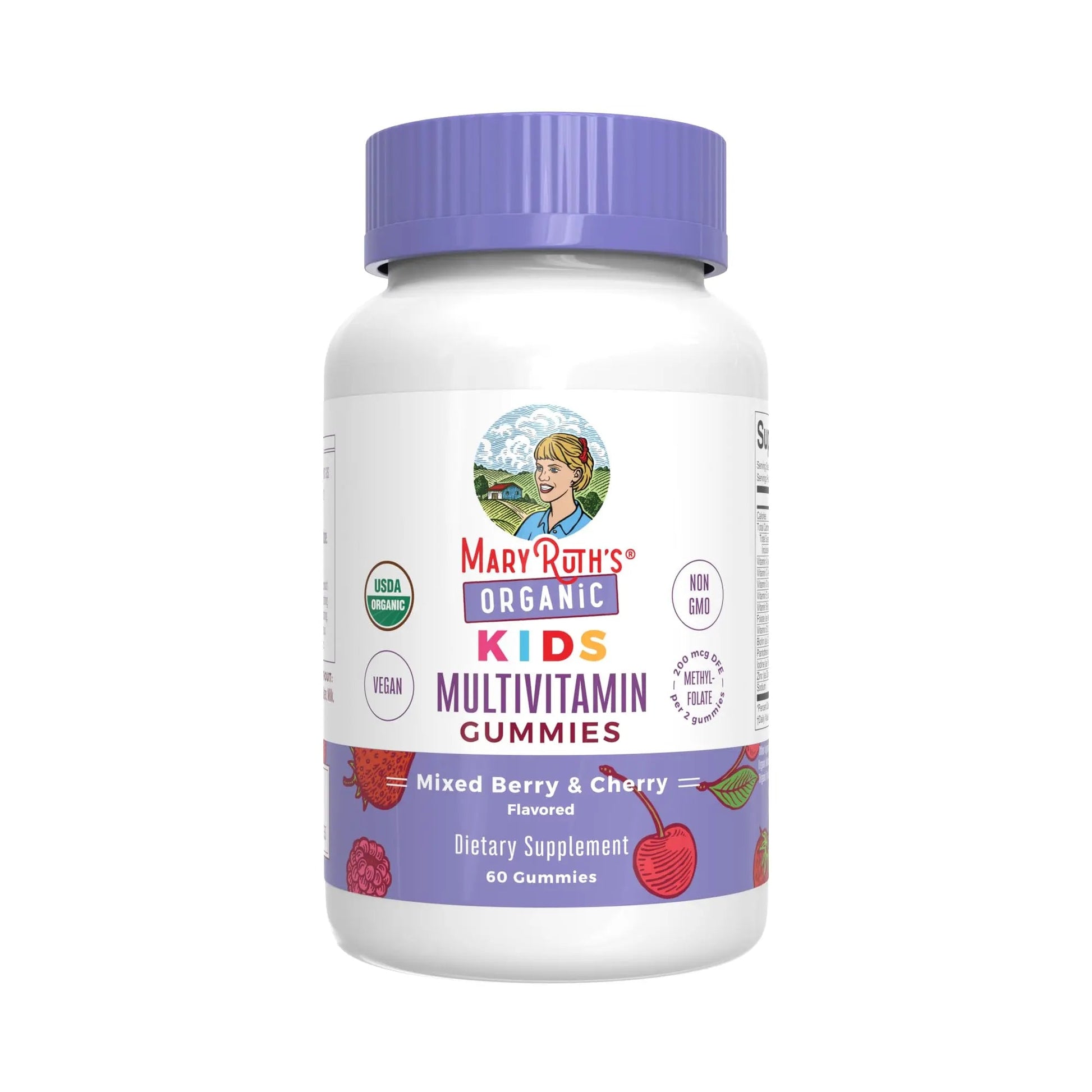 MaryRuth Organics Gummies for Kids–Multivitamin (Mixed Berry & Cherry), & Probiotic (Strawberry) | USDA Organic, No Gelatin! | MARYRUTH'SAu supplements